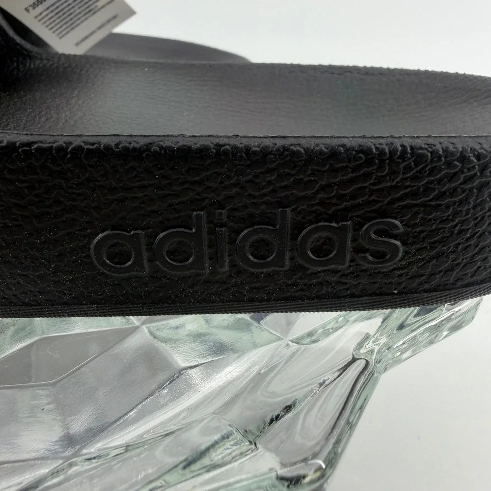 Adidas Adilette Aqua Slides‎ Mens 11 Womens 12 Black F35550 Sandals New